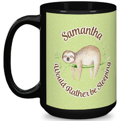 Sloth 15 Oz Coffee Mug - Black (Personalized)