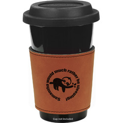 Sloth Leatherette Cup Sleeve - Single Sided (Personalized)