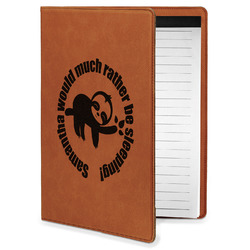 Sloth Leatherette Portfolio with Notepad - Small - Single Sided (Personalized)