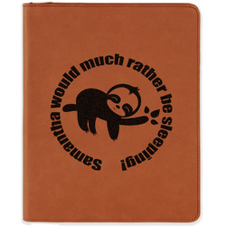 Sloth Leatherette Zipper Portfolio with Notepad - Double Sided (Personalized)