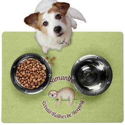 Sloth Dog Food Mat - Medium w/ Name or Text