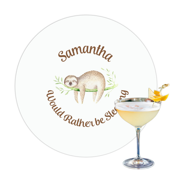 Custom Sloth Printed Drink Topper (Personalized)