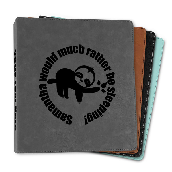 Custom Sloth Leather Binder - 1" (Personalized)