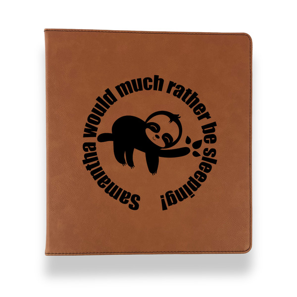 Custom Sloth Leather Binder - 1" - Rawhide (Personalized)