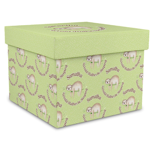 Custom Sloth Gift Box with Lid - Canvas Wrapped - XX-Large (Personalized)