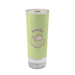 Sloth 2 oz Shot Glass -  Glass with Gold Rim - Set of 4 (Personalized)