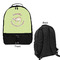 Sloth Large Backpack - Black - Front & Back View