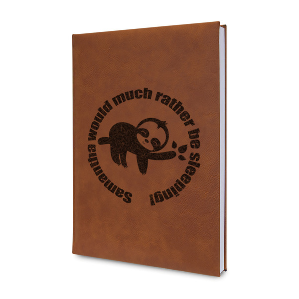 Custom Sloth Leather Sketchbook - Small - Double Sided (Personalized)