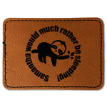 Sloth Faux Leather Iron On Patch - Rectangle (Personalized)