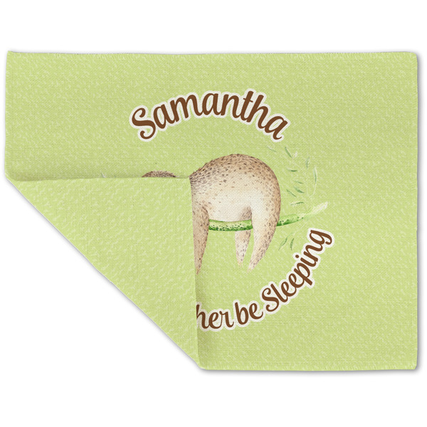 Custom Sloth Double-Sided Linen Placemat - Single w/ Name or Text