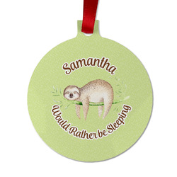 Sloth Metal Ball Ornament - Double Sided w/ Name or Text