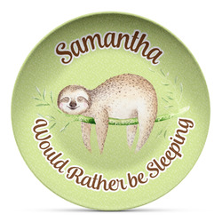 Sloth Microwave Safe Plastic Plate - Composite Polymer (Personalized)