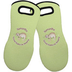 Sloth Neoprene Oven Mitts - Set of 2 w/ Name or Text