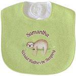 Sloth Velour Baby Bib w/ Name or Text