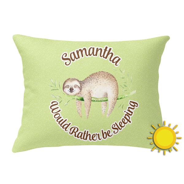 Custom Sloth Outdoor Throw Pillow (Rectangular) (Personalized)