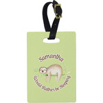 Sloth Plastic Luggage Tag - Rectangular w/ Name or Text