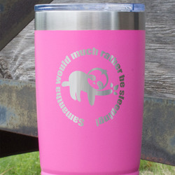 Sloth 20 oz Stainless Steel Tumbler - Pink - Single Sided (Personalized)