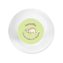 Sloth Plastic Party Appetizer & Dessert Plates - 6" (Personalized)