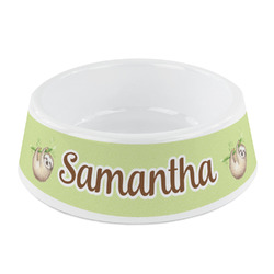 Sloth Plastic Dog Bowl - Small (Personalized)