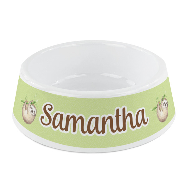 Custom Sloth Plastic Dog Bowl - Small (Personalized)