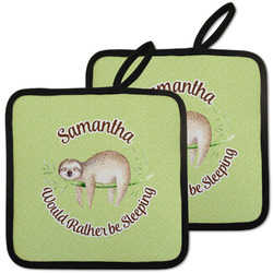 Sloth Pot Holders - Set of 2 w/ Name or Text