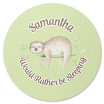 Sloth Round Rubber Backed Coaster (Personalized)