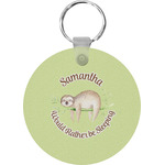 Sloth Round Plastic Keychain (Personalized)