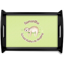 Sloth Black Wooden Tray - Small (Personalized)