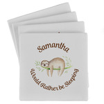 Sloth Absorbent Stone Coasters - Set of 4 (Personalized)