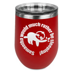 Sloth Stemless Stainless Steel Wine Tumbler - Red - Double Sided (Personalized)