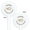 Sloth White Plastic 5.5" Stir Stick - Double Sided - Round - Front & Back