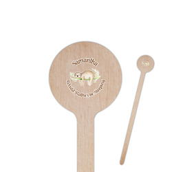 Sloth 7.5" Round Wooden Stir Sticks - Single Sided (Personalized)