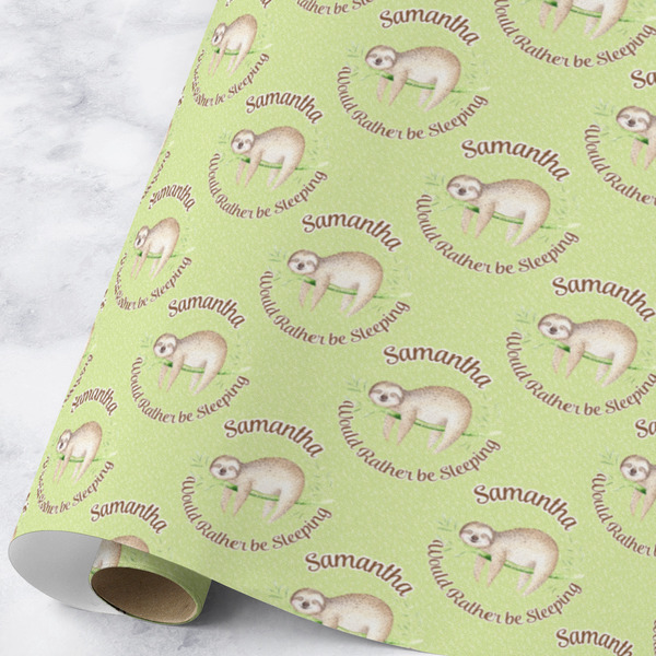 Custom Sloth Wrapping Paper Roll - Large - Matte (Personalized)