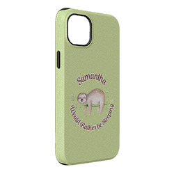 Sloth iPhone Case - Rubber Lined - iPhone 14 Plus (Personalized)