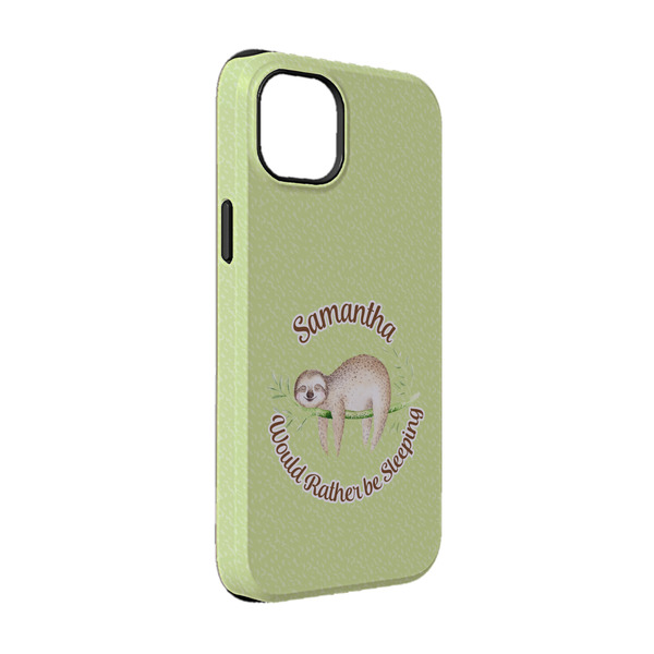 Custom Sloth iPhone Case - Rubber Lined - iPhone 14 Pro (Personalized)