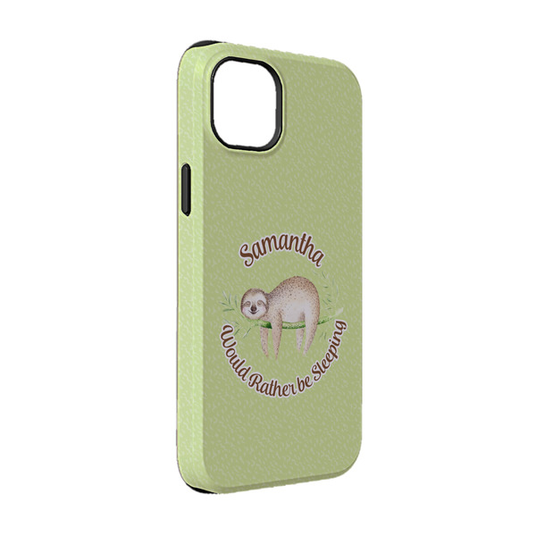 Custom Sloth iPhone Case - Rubber Lined - iPhone 14 (Personalized)