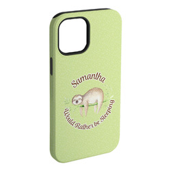 Sloth iPhone Case - Rubber Lined - iPhone 15 Plus (Personalized)