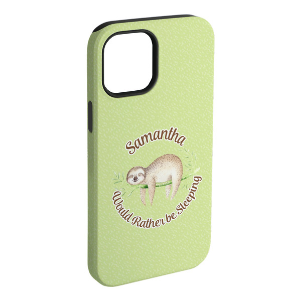 Custom Sloth iPhone Case - Rubber Lined - iPhone 15 Plus (Personalized)