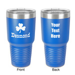 St. Patrick's Day 30 oz Stainless Steel Tumbler - Royal Blue - Double-Sided (Personalized)