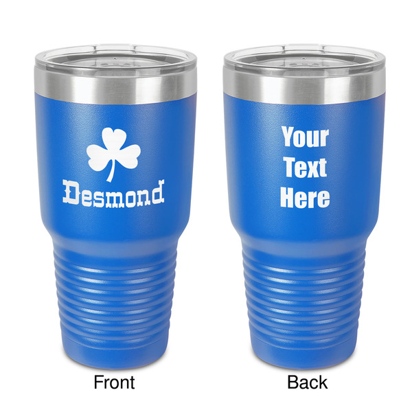 Custom St. Patrick's Day 30 oz Stainless Steel Tumbler - Royal Blue - Double-Sided (Personalized)