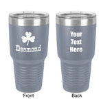 St. Patrick's Day 30 oz Stainless Steel Tumbler - Grey - Double-Sided (Personalized)