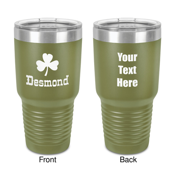 Custom St. Patrick's Day 30 oz Stainless Steel Tumbler - Olive - Double-Sided (Personalized)