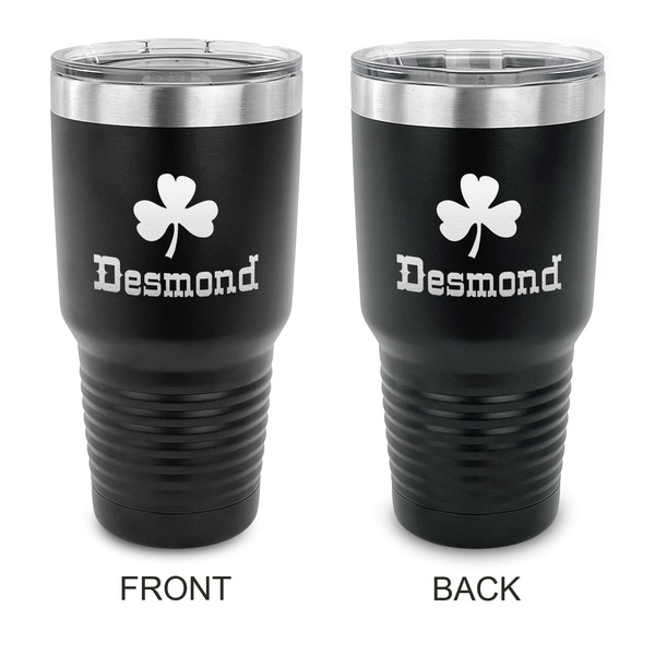 Custom St. Patrick's Day 30 oz Stainless Steel Tumbler - Black - Double Sided (Personalized)