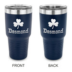 St. Patrick's Day 30 oz Stainless Steel Tumbler - Navy - Double Sided (Personalized)