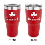 St. Patrick's Day 30 oz Stainless Steel Tumbler - Red - Double Sided (Personalized)