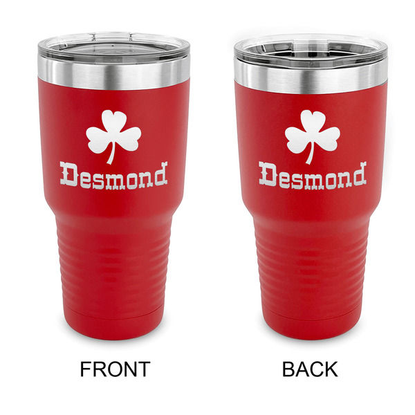 Custom St. Patrick's Day 30 oz Stainless Steel Tumbler - Red - Double Sided (Personalized)