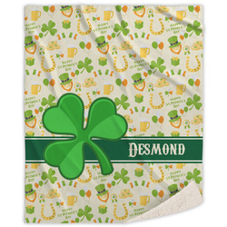 St. Patrick's Day Sherpa Throw Blanket - 60"x80" (Personalized)