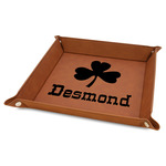 St. Patrick's Day Faux Leather Dice Tray - 9" x 9" - Rawhide (Personalized)