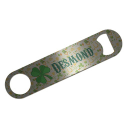 St. Patrick's Day Bar Bottle Opener - Silver w/ Name or Text