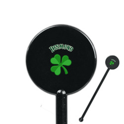St. Patrick's Day 5.5" Round Plastic Stir Sticks - Black - Double Sided (Personalized)